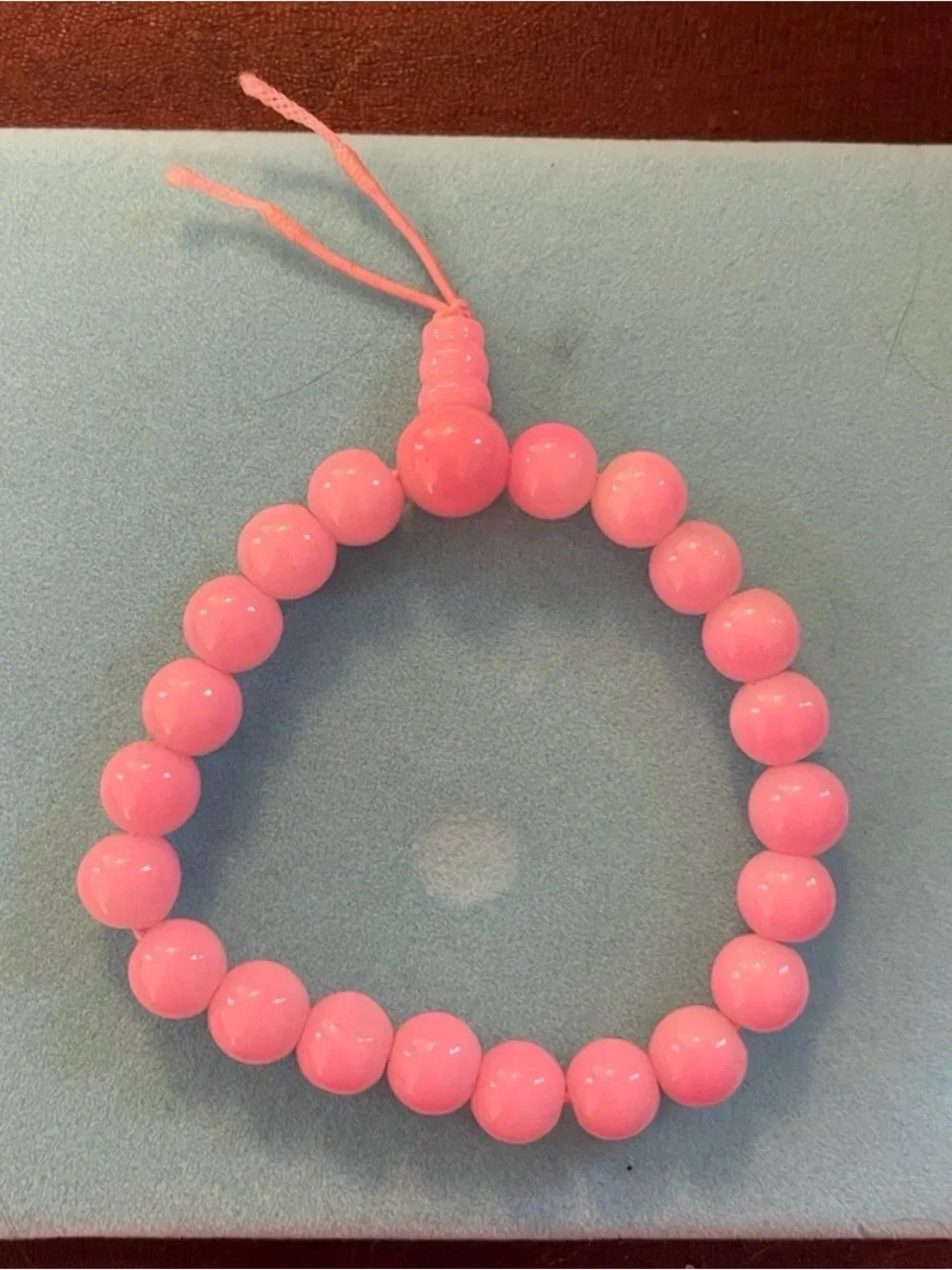 Kids Pink Beaded Stretch Bracelet